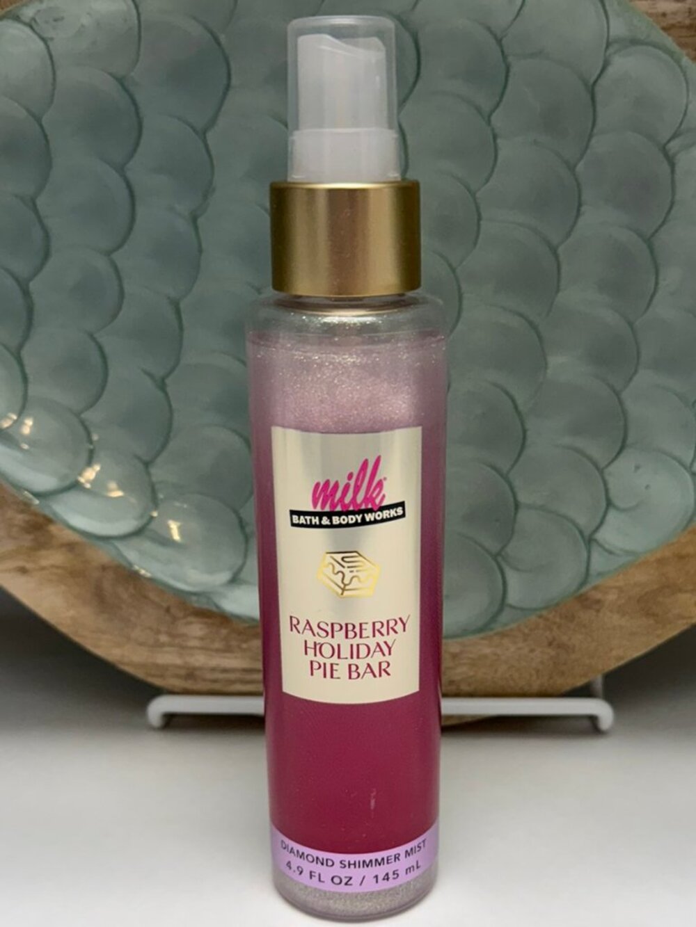 Bath & Body Works Raspberry Holiday Pie Bar Diamond Shimmer Mist 4.9 oz